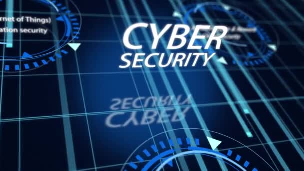 Текстова Назва Cyber Security Цифровим Ефектом Технологій Абстрактне Тло Бізнес — стокове відео