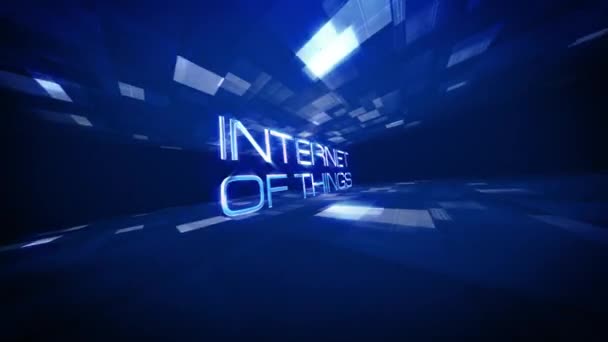 Internet Things Testo Tecnologia Della Scienza Futuristico Cinematic Title Background — Video Stock