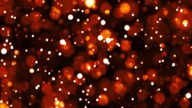 4K döngüsü düşen beyaz bokeh parçacıkları kışın kar, Noel ve yeni yıl arkaplanı için ekran projesi örtüsü için siyah arkaplan üzerinde animasyon.  
