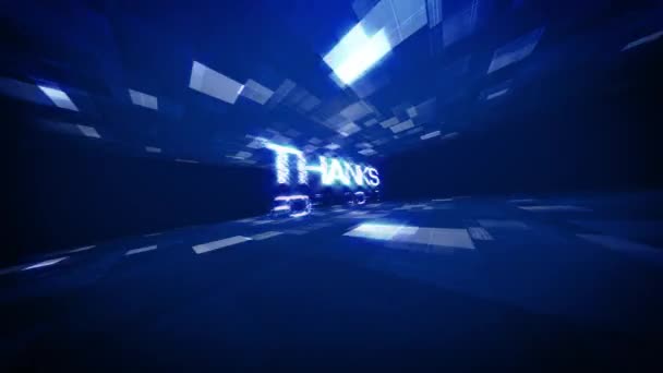 Thanks Watching Text Science Technology Futuristic Cinematic Title Background Animation — Stock Video