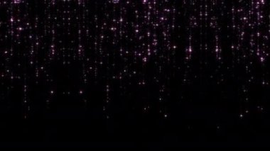 Güzel döngü soyut düşen titreşen parlak mor parçacıklar siyah arkaplanda animasyon ışığı. 4K kusursuz döngü kar yağışı kış ışıltısı parçacıkları Kış Noel etkinliği için temalı arka plan .