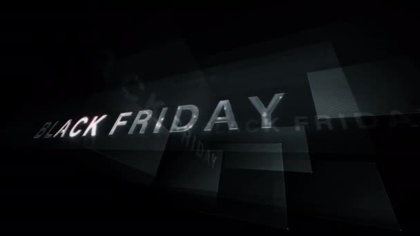 Black Friday Cinematic Hitech Título Trailer Animação Abertura Mensagem Texto — Vídeo de Stock