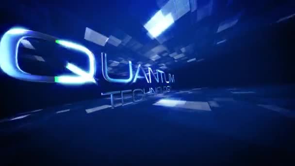 Texto Quantum Tchnology Ciência Tecnologia Futurista Cinemática Título Fundo Animação — Vídeo de Stock