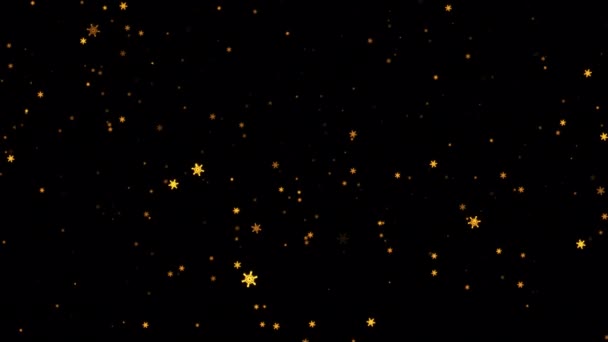 Frumos Care Încadrează Jos Fulgi Zăpadă Aur Strălucitor Animatinon Fundal — Videoclip de stoc