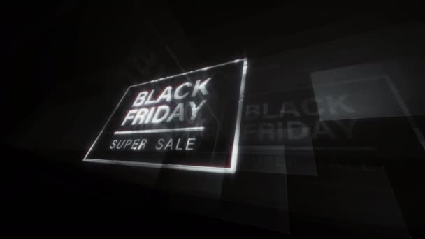 Black Friday Super Sale Cinematic Hitech Title Trailer Animation Opening — Vídeo de stock