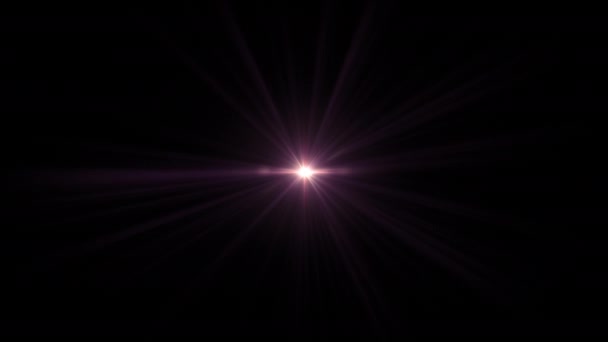 Κέντρο Τρεμοπαίζει Ροζ Πορφυρό Αστέρι Φως Ήλιο Οπτικό Φακό Φωτοβολίδες — Αρχείο Βίντεο