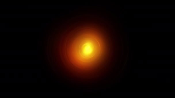 Círculo Rojo Naranja Central Llamarada Óptica Luz Destello Explotan Conjuntos — Vídeos de Stock