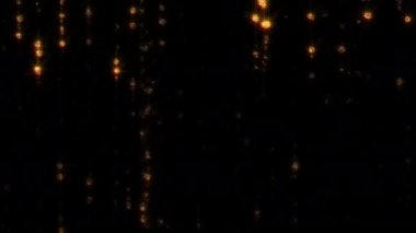 Döngü düşüşü altın parçacıkları parıldatıyor. Animasyon soyut arka plan animasyonu etkinlik, festival, evlilik yıldönümü için.
