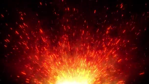 Βρόχο Της Λάμψης Πορτοκαλί Σωματίδια Φωτιά Σπινθήρες Εκρύγνηται Μετακίνηση Σωματιδίων — Αρχείο Βίντεο