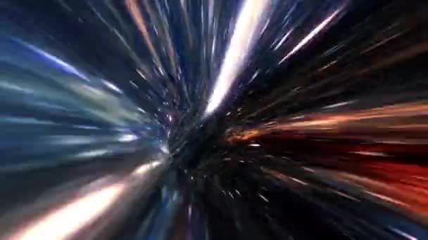Abstrakcyjna Pętla Hiperprzestrzenna Prędkość Warp Grunge Niebieski Tunel Tło Tunelu — Wideo stockowe