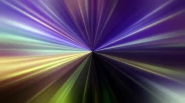 Soyut yaratıcı döngü renkli, çok renkli radyal ışınlar, teknoloji ve iletişim arkaplanı için ışık saçar. Renkli ışık hızı, neon ışınlar hareket halinde. Renkli bir patlama, yıldızlar arasında hareket ediyor.. 