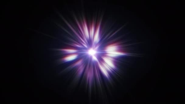 Abstrato Loop Rosa Azul Roxo Lente Óptica Chama Luz Estrias — Vídeo de Stock
