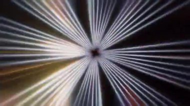 Güzel merkez kare ışık radyal ışınların hareket döngüsü soyut arkaplan. Parlak ışıklarla soyut hareket arkaplanı. 