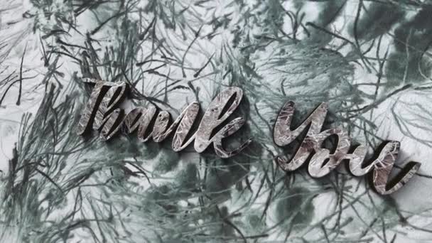 Animatie Van Thank You Chrome Tekst Textuur Abstracte Filmische Titel — Stockvideo