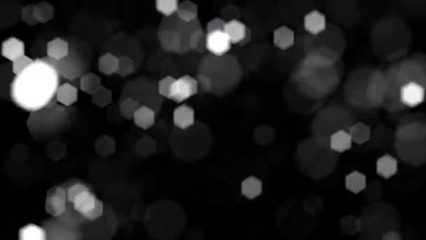 Loop Sfocato Glitter Esagono Particelle Bokeh Cadere Animazione Astratto Backgroundov — Video Stock