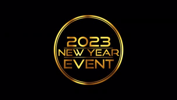 Анімація 2023 New Year Event Goldent Chrome Text Cinematic Title — стокове відео