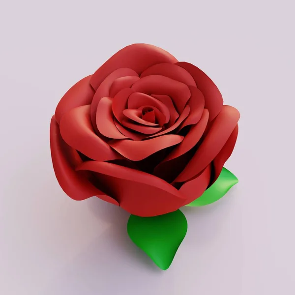 Czerwony Kwiat Płatkami Kwiat Róży Ilustracja — Zdjęcie stockowe