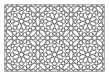 Lazer kesme şablonu. Dekoratif kafes. Orta Doğu Geometrik Deseni.