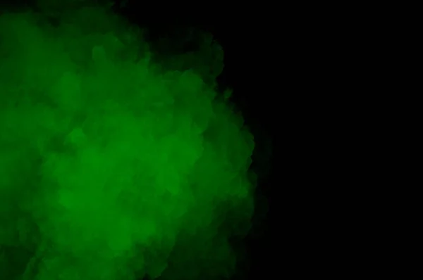 Czarne Abstrakcyjne Tło Zielony Dym Fraktale Ciemna Tapeta — Zdjęcie stockowe