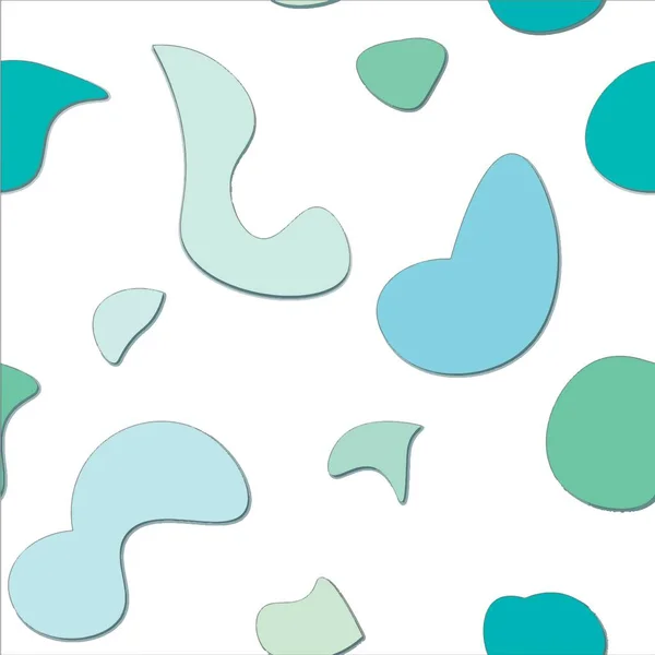 Pattern Bstract Shapes Turquoise Tones Seamless Backgrounds Blue — Stock Vector