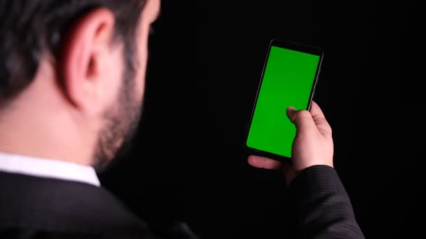 Zelená obrazovka rolování telefon — Stock video