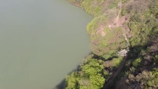 Aerial lake shore — Vídeo de stock