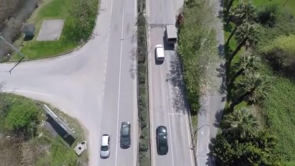 Aerial road and cars — Vídeos de Stock