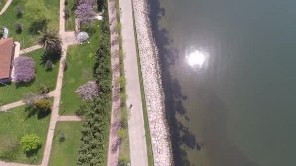 空中城市公园和海滨 — 图库视频影像