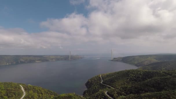 Aerial yavuz sultan selim bridge — Stockvideo