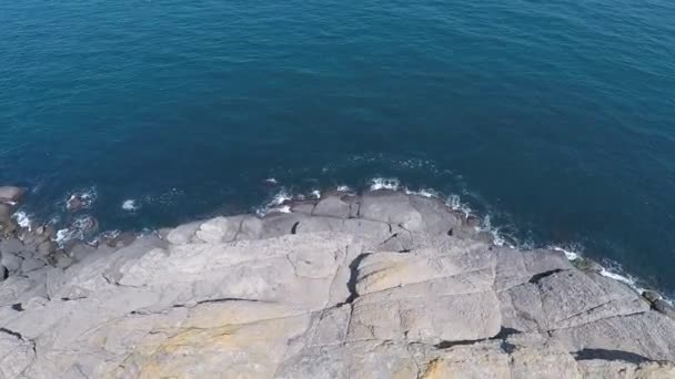 Aerial cliffs and sea — Stockvideo