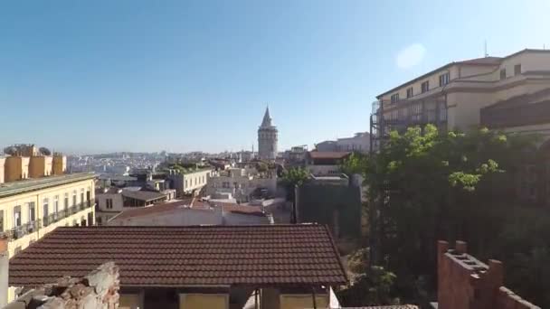 Torre Galata Torre Galata Aerea Gabbiano Istanbul — Video Stock