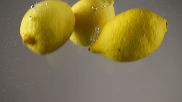 Citroner Vatten Citroner Vatten Säsongens Frukter Sommar — Stockvideo