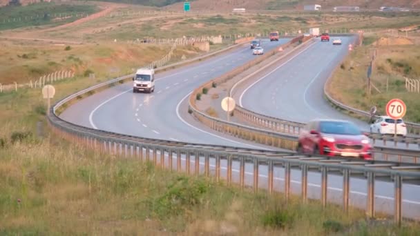 Autostrada Samochody Autostrada Samochody Poza Prowincją Państwo — Wideo stockowe