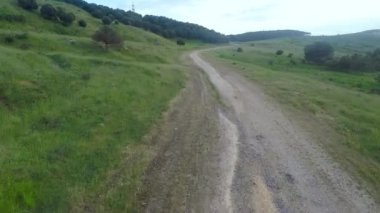 Kirli yol, havadan çekilen çekim kirli yol ve yeşil alan, doğa.