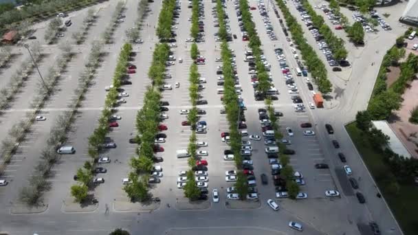 Parcheggio Auto Parcheggio Esterno Aereo Pubblico — Video Stock