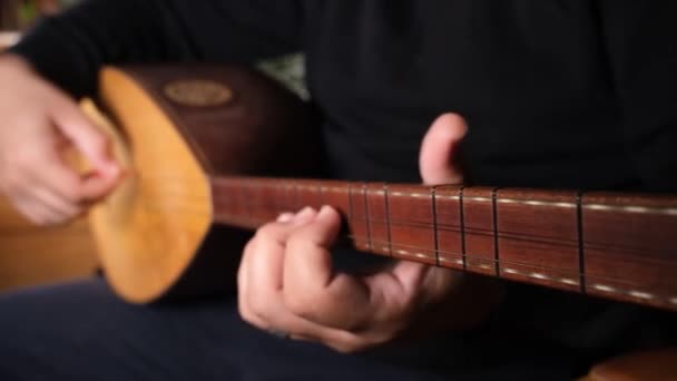 Музыкальный Инструмент Турецкий Музыкальный Инструмент Саз — стоковое видео