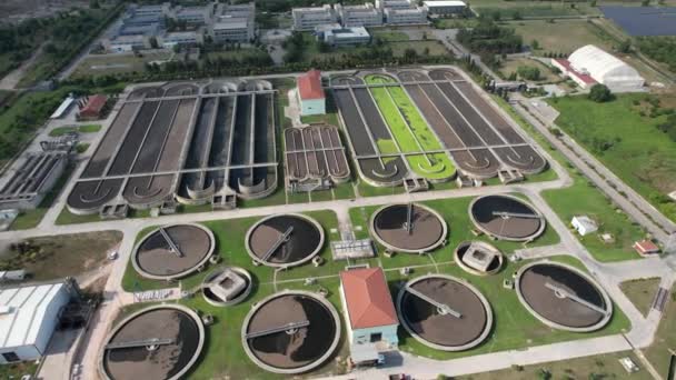 Water Treatment Plant Aerial Shot Water Treatment Plant Industrial — 图库视频影像