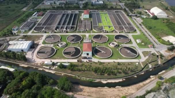 Water Treatment Plant Aerial Shot Water Treatment Plant Industrial — 图库视频影像