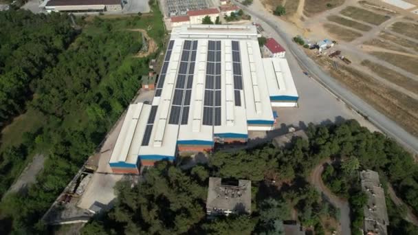 Solar Energy Roof Factory Roof Produces Solar Energy — Video Stock