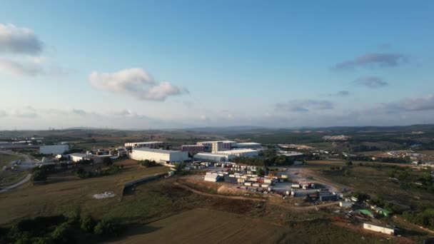 Industrial Zone Aerial Industrial Zones Various Factories Fields — Wideo stockowe
