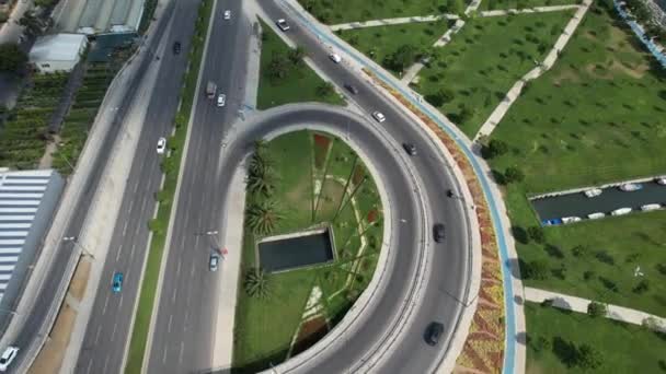 Link Road Aerial Junction Link Road Cars — Wideo stockowe