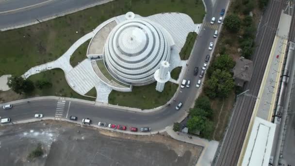 Modern Mosque Aerial Shot Modern Mosque Road City — Vídeos de Stock