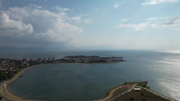 Peninsula City Aerial Shot Peninsula Sea Darica Istanbul — Αρχείο Βίντεο