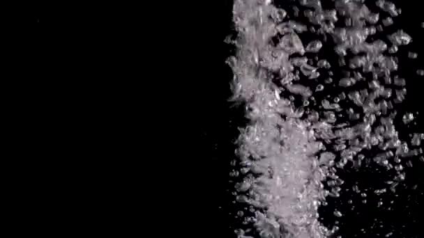 Water Bubbles Black Bacground Water Bubbles Slow Motion — 图库视频影像