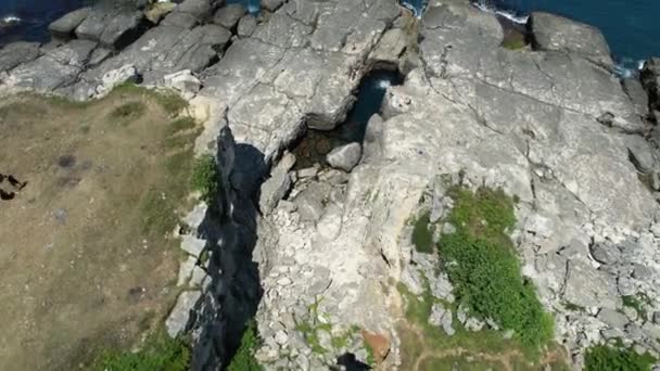 Rock Pool Aerial Natural Rock Pools Sea — Video