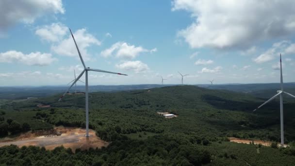 Aerial Wind Trubine Electric Generation — Stockvideo