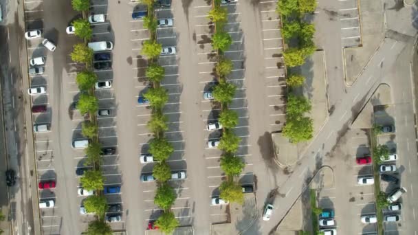 Car Parking Timelapse Aerial Car Parking Timelapse Trees — Vídeos de Stock