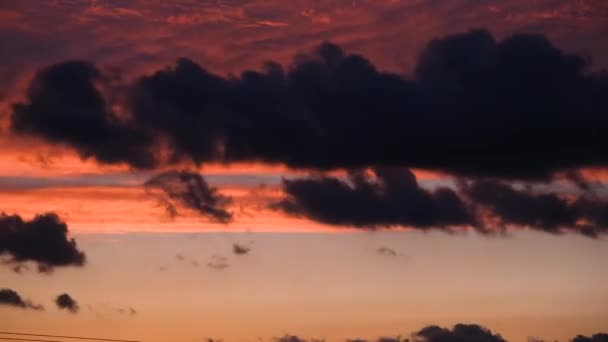 Wolken Zonsondergang Rode Wolken Timelapse — Stockvideo