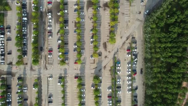 Car Parking Area Aerial Car Parking Area Mall — Stockvideo