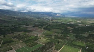 farmland, aerial farmland and clouds, agriculture